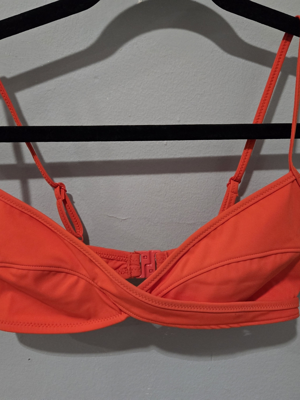 Coral Orange Twist Bralette Swim Top